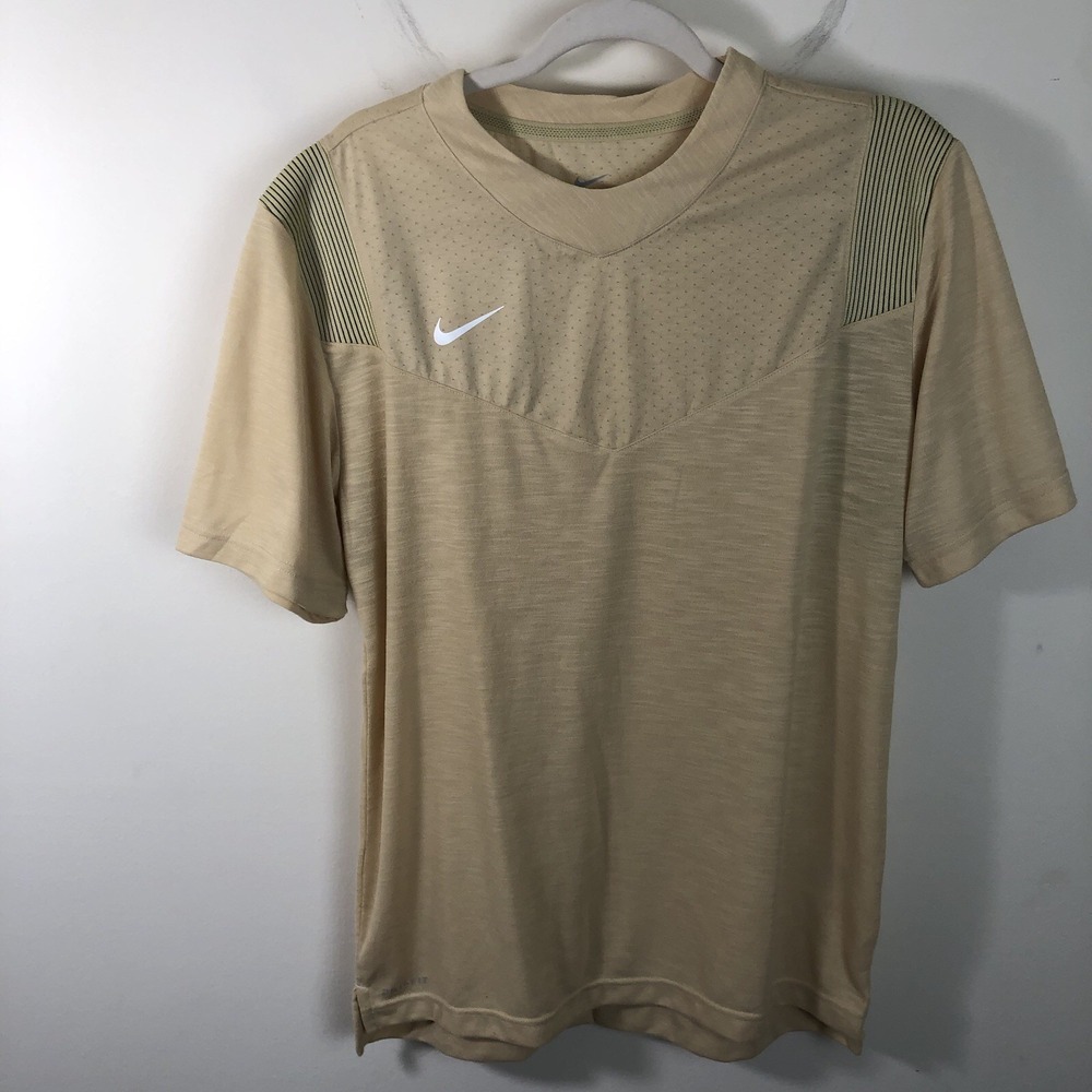Nike Mens Shirt Activewear Jersey Sz Medium Beige
